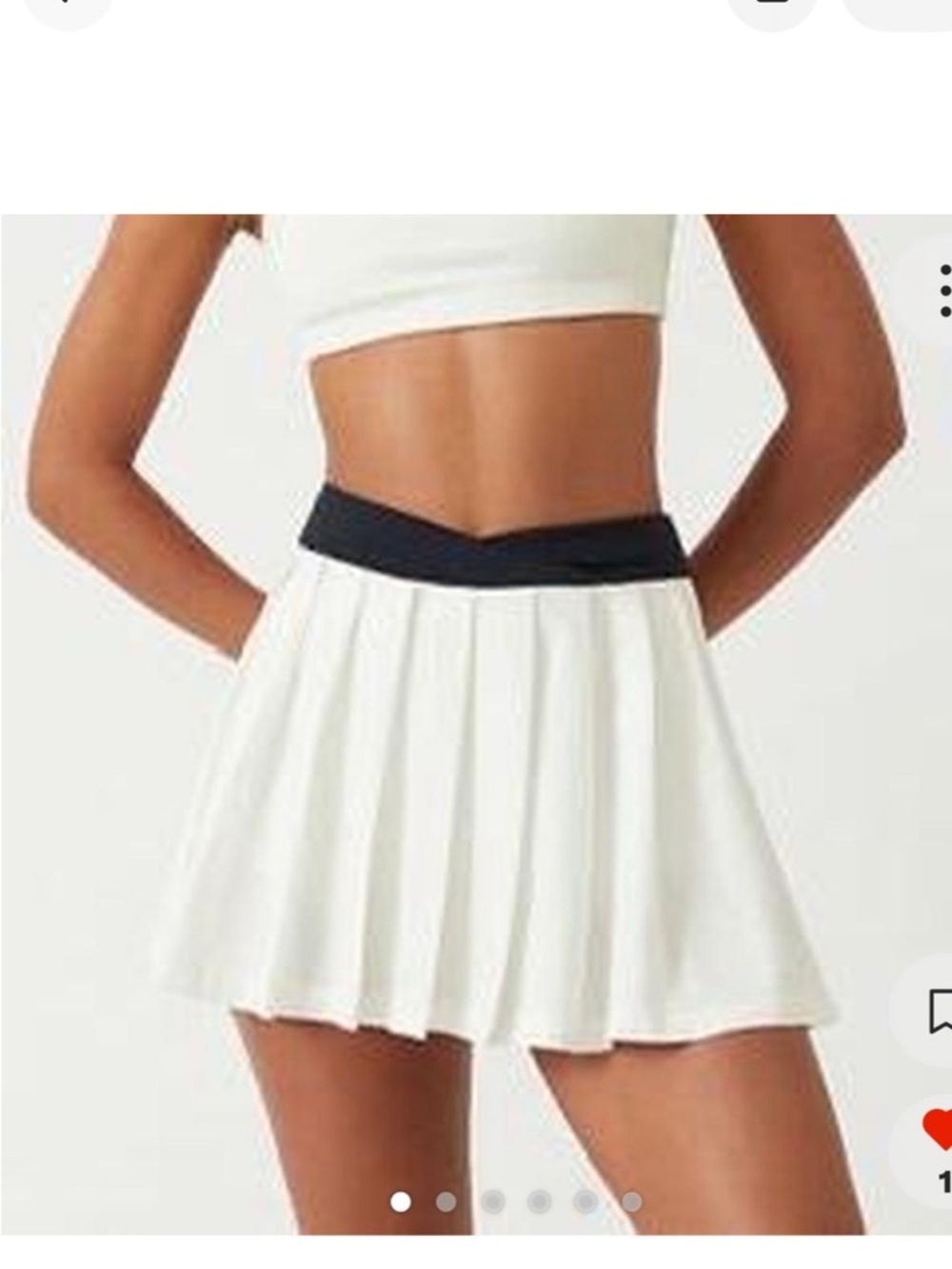 White tennis skirt with built in shorts | High waisted athletic skort for summer